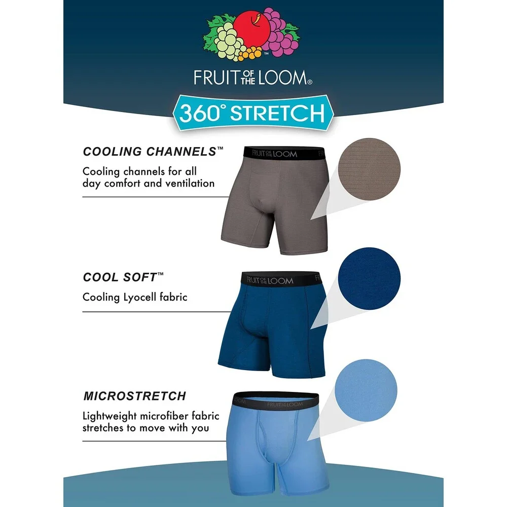 Fruit Men's Loom Micro-Stretch Boxer Briefs assorted XL